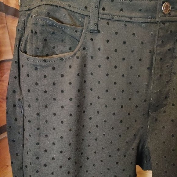 Talbot's Women's Black Polka Dot Soho 5-Pocket Straight Leg Pant 16W - Picture 4 of 6